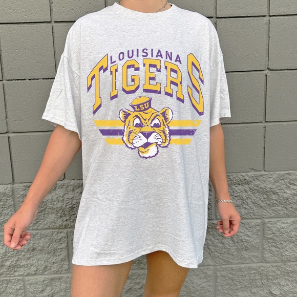 Vintage LSU Tigers oversized shirt in classic gray - Picture 1 of 3